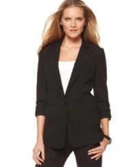 An on-trend outerwear style, this relaxed MICHAEL Michael Kors boyfriend blazer adds polish to any look! An on-trend outerwear style, this relaxed MICHAEL Michael Kors boyfriend blazer adds polish to any look!