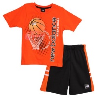 New Balance Infant Boys 2 Piece Athletic Orange Basketball T-shirt Mesh Shorts New Balance Infant Boys 2 Piece Athletic Orange Basketball T-shirt Mesh Shorts