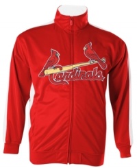 Get into the swing of the season with this sporty St. Louis Cardinals track jacket from Majestic. Get into the swing of the season with this sporty St. Louis Cardinals track jacket from Majestic.