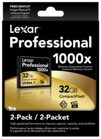 Lexar Professional 1000x 32GB CompactFlash Card 2-Pack LCF32GCTBNA10002 Lexar Professional 1000x 32GB CompactFlash Card 2-Pack LCF32GCTBNA10002