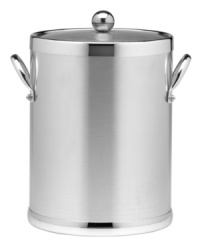 You'll be drinking everything on the rocks with this insulated ice bucket from Kraftware. A brushed chrome finish with polished handles and trim brings effortless cool to cocktail-party favorites. You'll be drinking everything on the rocks with this insulated ice bucket from Kraftware. A brushed chrome finish with polished handles and trim brings effortless cool to cocktail-party favorites.