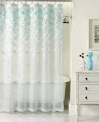 Petals aplenty! Dainty petals on a sheer backdrop disperse down this lovely shower curtain from Martha Stewart Collection for a beautiful look in your bath space. Choose from two subtle color schemes. Petals aplenty! Dainty petals on a sheer backdrop disperse down this lovely shower curtain from Martha Stewart Collection for a beautiful look in your bath space. Choose from two subtle color schemes.