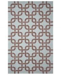 Chain-link chic! Liora Manne combines hand-hooking and hand-tufting techniques to achieve the rich, textural surface of this soft blue and driftwood brown indoor/outdoor rug from the Promenade collection. UV stabilized to minimize fading, the elegant and durable rug is sure to please. Hose off for easy cleaning. Chain-link chic! Liora Manne combines hand-hooking and hand-tufting techniques to achieve the rich, textural surface of this soft blue and driftwood brown indoor/outdoor rug from the Promenade collection. UV stabilized to minimize fading, the elegant and durable rug is sure to please. Hose off for easy cleaning.