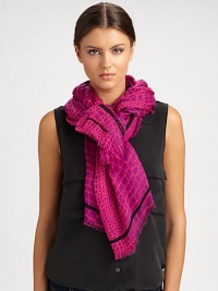A vivid croc print and contrasting stripe with logo detail define this eye-catching wrap.Modal55 X 77Dry cleanImported