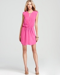 Make a striking statement in bold color with this effortlessly draped dress from Rebecca Taylor. Pair with neutral heels for a chic finish.
