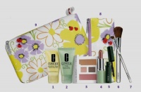 Brand New Clinique 2013 Spring 9 Pcs Beauty Essentials (Violet Color) Gift + Brush Set, Includes: (1) 7 Day Scrub Cream Rinse Off Formula 1 Oz, (1) Dramatically Different Moisturizing Lotion 1 Oz, (1) High Impact Mascara in Black, (1) Compact with Twiligh Brand New Clinique 2013 Spring 9 Pcs Beauty Essentials (Violet Color) Gift + Brush Set, Includes: (1) 7 Day Scrub Cream Rinse Off Formula 1 Oz, (1) Dramatically Different Moisturizing Lotion 1 Oz, (1) High Impact Mascara in Black, (1) Compact with Twiligh