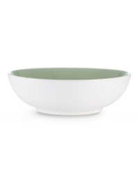 With clean lines and splashes of green, the Kealia vegetable bowl dishes out casual fare with modern elegance, plus all the convenience of dishwasher- and microwave-safe stoneware from Noritake. With clean lines and splashes of green, the Kealia vegetable bowl dishes out casual fare with modern elegance, plus all the convenience of dishwasher- and microwave-safe stoneware from Noritake.