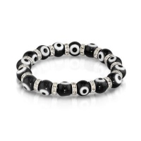 Bling Jewelry Evil Eye Beads 10mm Black Stretch Swarovski Crystal Bracelet 7.5in Bling Jewelry Evil Eye Beads 10mm Black Stretch Swarovski Crystal Bracelet 7.5in