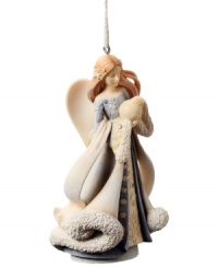 A guardian angel to watch over your and your family, this Angel with Globe ornament sits upon your tree throughout the season, boasting a gentle look with crystal embellishments. A guardian angel to watch over your and your family, this Angel with Globe ornament sits upon your tree throughout the season, boasting a gentle look with crystal embellishments.