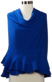 Magaschoni Women's Ruffle Wrap, Ascot Blue, One Size