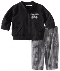 Calvin Klein Baby-Boys Newborn Jacket With Plaid Pants Calvin Klein Baby-Boys Newborn Jacket With Plaid Pants