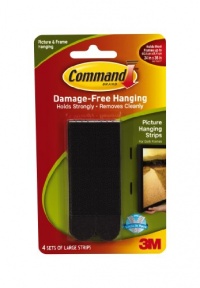 Command Large Picture-Hanging Strips, Black, 4-Strip Command Large Picture-Hanging Strips, Black, 4-Strip