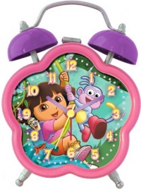 Nickelodeon Dora the Explorer DEC196 Quartz Analog Alarm Clock (Pink/Purple) Nickelodeon Dora the Explorer DEC196 Quartz Analog Alarm Clock (Pink/Purple)