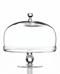 A clear winner for timeless style and--with a large domed lid that keeps desserts fresh--smart design, the Michelangelo Masterpiece cake stand is an invaluable addition to everyday and formal tables alike. In luminous, lead-free glass from Luigi Bormioli's collection of serveware. A clear winner for timeless style and--with a large domed lid that keeps desserts fresh--smart design, the Michelangelo Masterpiece cake stand is an invaluable addition to everyday and formal tables alike. In luminous, lead-free glass from Luigi Bormioli's collection of serveware.