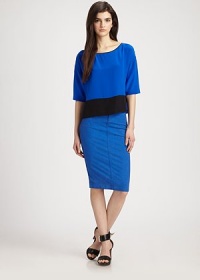 Bold colorblock and a cropped silhouette elevate this airy silk shift.BoatneckDropped shouldersElbow sleevesStraight hemAbout 23 from shoulder to hemSilkDry cleanImportedModel shown is 5'9½ (176cm) wearing US size 4.OUR FIT MODEL RECOMMENDS ordering true size. Bold colorblock and a cropped silhouette elevate this airy silk shift.BoatneckDropped shouldersElbow sleevesStraight hemAbout 23 from shoulder to hemSilkDry cleanImportedModel shown is 5'9½ (176cm) wearing US size 4.OUR FIT MODEL RECOMMENDS ordering true size.