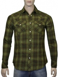 True Religion Brand Jeans Plaid Flannel Western Shirt-Green True Religion Brand Jeans Plaid Flannel Western Shirt-Green