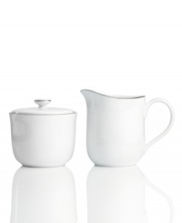 Simply elegant for everyday meals but with a banded edge that shines on formal tables, the Platinum Fine Line sugar and creamer set is a flawless choice for every occasion. Simply elegant for everyday meals but with a banded edge that shines on formal tables, the Platinum Fine Line sugar and creamer set is a flawless choice for every occasion.