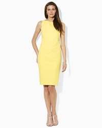 Exuding classic style, the sleek, body-contouring sheath dress is crafted in cotton twill with a hint of stretch for smart sophistication. Exuding classic style, the sleek, body-contouring sheath dress is crafted in cotton twill with a hint of stretch for smart sophistication.