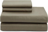Calvin Klein White Label Double Stitch Sateen King Sheet Set, Pebble Calvin Klein White Label Double Stitch Sateen King Sheet Set, Pebble