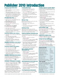 Microsoft Publisher 2010 Quick Reference Guide: Introduction (Cheat Sheet of Instructions, Tips & Shortcuts - Laminated Card) Microsoft Publisher 2010 Quick Reference Guide: Introduction (Cheat Sheet of Instructions, Tips & Shortcuts - Laminated Card)