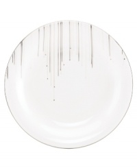 Bone china with platinum edges drips glittering icicles on slick, snowy white from Lenox Lifestyle dinnerware. The dishes, like this Platinum Ice accent plate, are a recipe for cool in modern decor, delivering unique, unforgettable style to quiet meals and casual get-togethers. (Clearance) Bone china with platinum edges drips glittering icicles on slick, snowy white from Lenox Lifestyle dinnerware. The dishes, like this Platinum Ice accent plate, are a recipe for cool in modern decor, delivering unique, unforgettable style to quiet meals and casual get-togethers. (Clearance)