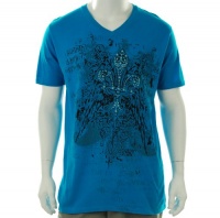 INC International Concepts Turquoise Graphic SS V-Neck T-Shirt INC International Concepts Turquoise Graphic SS V-Neck T-Shirt