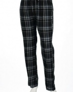 Perry Ellis Portfolio Flannel Plaid Black, Gray and White Pajama Pants