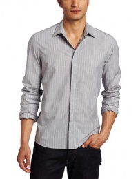 Kenneth Cole Men's Covered Placket Stripe Shirt Kenneth Cole Men's Covered Placket Stripe Shirt
