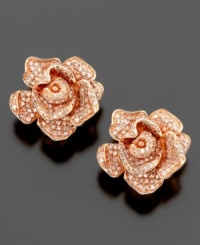 Sweet as a rose, these earrings from Effy Collection feature round-cut diamond (1-1/3 ct. t.w.) set in 14k rose gold.