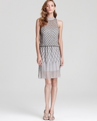 Exuding vintage-inspired glamour, ABS by Allen Schwartz's elaborately beaded dress lends old world charm to sophisticated affairs. Exuding vintage-inspired glamour, ABS by Allen Schwartz's elaborately beaded dress lends old world charm to sophisticated affairs.