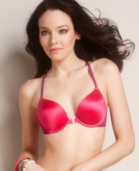 Mega lift with a lacy back. Maidenform's Charmed bra features a front closure and t-back with lace detailing. Style #C0134 Mega lift with a lacy back. Maidenform's Charmed bra features a front closure and t-back with lace detailing. Style #C0134