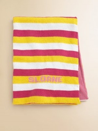 Stripes on the front, solid on the back and remarkably soft all over...this modern baby blanket is sure to be a new forever favorite. CottonMachine washMade in USAFOR PERSONALIZATION Select a quantity, then scroll down and click on PERSONALIZE & ADD TO BAG to choose and preview your personalization options. Please allow 4-6 weeks for delivery. Stripes on the front, solid on the back and remarkably soft all over...this modern baby blanket is sure to be a new forever favorite. CottonMachine washMade in USAFOR PERSONALIZATION Select a quantity, then scroll down and click on PERSONALIZE & ADD TO BAG to choose and preview your personalization options. Please allow 4-6 weeks for delivery.