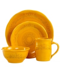 Homegrown style. Ruffled edges and engraved florals give the Espana Antica place setting an organic, handcrafted feel that suits country settings. From the Tabletops Unlimited dinnerware collection. Homegrown style. Ruffled edges and engraved florals give the Espana Antica place setting an organic, handcrafted feel that suits country settings. From the Tabletops Unlimited dinnerware collection.