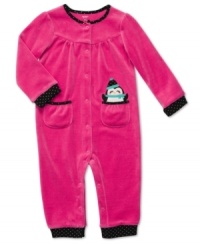 She'll have a pocket full of smiles in this sweetly accented velour coverall from Carter's. She'll have a pocket full of smiles in this sweetly accented velour coverall from Carter's.