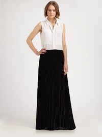 Playful pleats, side zipper and a semi-sheer hem revive this classic maxi skirt. Side zipperSemi-sheer hemAbout 46 longFully linedPolyesterDry cleanImportedModel shown is 5'10 (177cm) wearing US size 2. Playful pleats, side zipper and a semi-sheer hem revive this classic maxi skirt. Side zipperSemi-sheer hemAbout 46 longFully linedPolyesterDry cleanImportedModel shown is 5'10 (177cm) wearing US size 2.