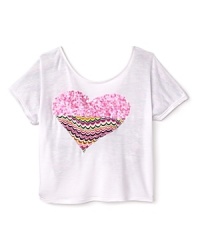 We heart this dress from Flowers by Zoe. She'll draw smiles coming and going in this unique top that boasts a sequin-festooned heart on front and an oversized patterned knot in back. We heart this dress from Flowers by Zoe. She'll draw smiles coming and going in this unique top that boasts a sequin-festooned heart on front and an oversized patterned knot in back.