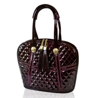 Valentino Orlandi Italian Designer Burgundy Quilted Leather Satchel Bag Valentino Orlandi Italian Designer Burgundy Quilted Leather Satchel Bag