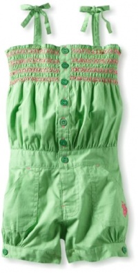 U.S. Polo Assn. Girls 2-6X Romper with Banded Hem U.S. Polo Assn. Girls 2-6X Romper with Banded Hem