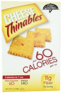 Fiber Gourmet Crackers, Cheese Thinables, 6 Ounce Fiber Gourmet Crackers, Cheese Thinables, 6 Ounce