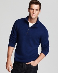 Modern elements like the half zip collar underneath the 5-button placket augment the classic sophistication of this design. Rendered in superior cashmere for exceptional softness. Modern elements like the half zip collar underneath the 5-button placket augment the classic sophistication of this design. Rendered in superior cashmere for exceptional softness.