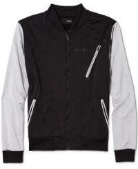Stay on track with sporty style wearing this jacket from Hurley. Stay on track with sporty style wearing this jacket from Hurley.