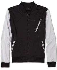 Stay on track with sporty style wearing this jacket from Hurley.