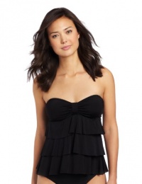 Kenneth Cole Reaction Women's Ruffle Tiered Bandeau Tankini