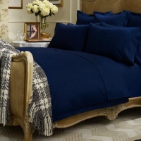 Ralph Lauren Huntley Navy Blue King Flat Sheet ~ 450 TC Ralph Lauren Huntley Navy Blue King Flat Sheet ~ 450 TC