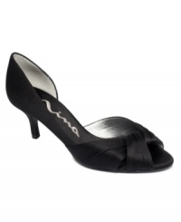 Step out in satin with the Culver evening sandals by Nina. This chic and sophisticated design with a cutout upper and kitten heel make it easy to dance the night away. Step out in satin with the Culver evening sandals by Nina. This chic and sophisticated design with a cutout upper and kitten heel make it easy to dance the night away.