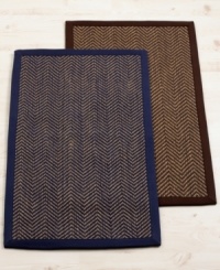 Welcome style home. Featuring a traditional herringbone motif in pure woven jute, this Lauren Ralph Lauren accent rug renews your space with classic distinction. Finished with a solid cotton twill border; skid-resistant latex back. Welcome style home. Featuring a traditional herringbone motif in pure woven jute, this Lauren Ralph Lauren accent rug renews your space with classic distinction. Finished with a solid cotton twill border; skid-resistant latex back.