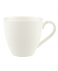 Truly timeless, the graceful Anmut after-dinner cup is crafted in the premium bone china of Villeroy & Boch and finished with a pure white glaze for unparalleled versatility. Truly timeless, the graceful Anmut after-dinner cup is crafted in the premium bone china of Villeroy & Boch and finished with a pure white glaze for unparalleled versatility.