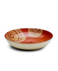 Add a whimsical accent to the Fire collection with this Chilli pasta bowl. From Denby dinnerware, these dishes have a mod circle design that is rendered in the same warm earth tones of green and terra cotta as the solid pieces to create a contrasting yet coordinated look. Add a whimsical accent to the Fire collection with this Chilli pasta bowl. From Denby dinnerware, these dishes have a mod circle design that is rendered in the same warm earth tones of green and terra cotta as the solid pieces to create a contrasting yet coordinated look.