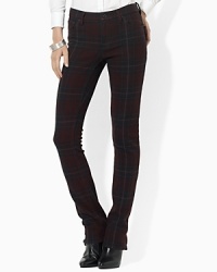 Always-versatile plaid lends a hint of edge to a sleek five-pocket pant crafted from luxe stretch cotton for a superior fit. Always-versatile plaid lends a hint of edge to a sleek five-pocket pant crafted from luxe stretch cotton for a superior fit.