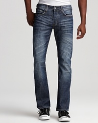 Artful distressing lends downtown cool to these slim bootcut jeans from Buffalo. Artful distressing lends downtown cool to these slim bootcut jeans from Buffalo.
